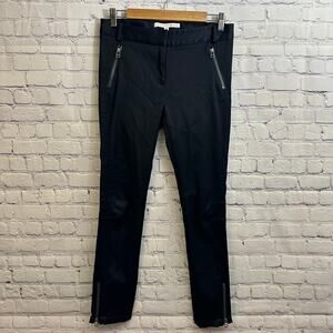 Veronica Beard Ash Seamed Skinny Pants Navy Blue Zippers Women's Size 4 Workwear